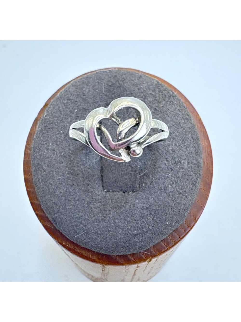 Freeform Sterling Silver 925 Abstract Open Heart Design Ring Size 6.75